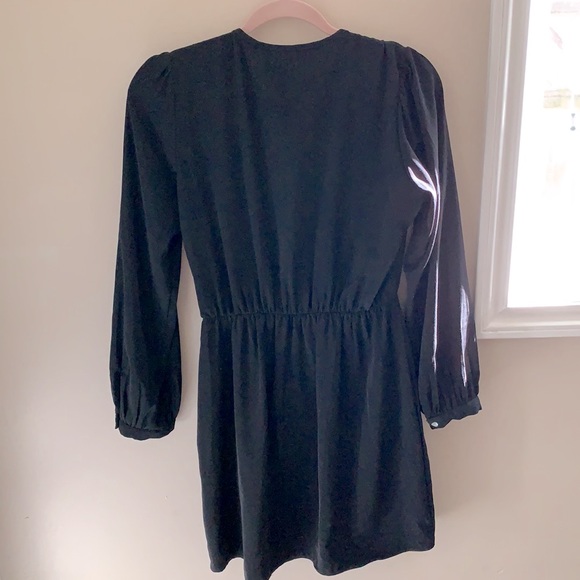 V Neck Wrap Little Black Dress - Picture 3 of 5